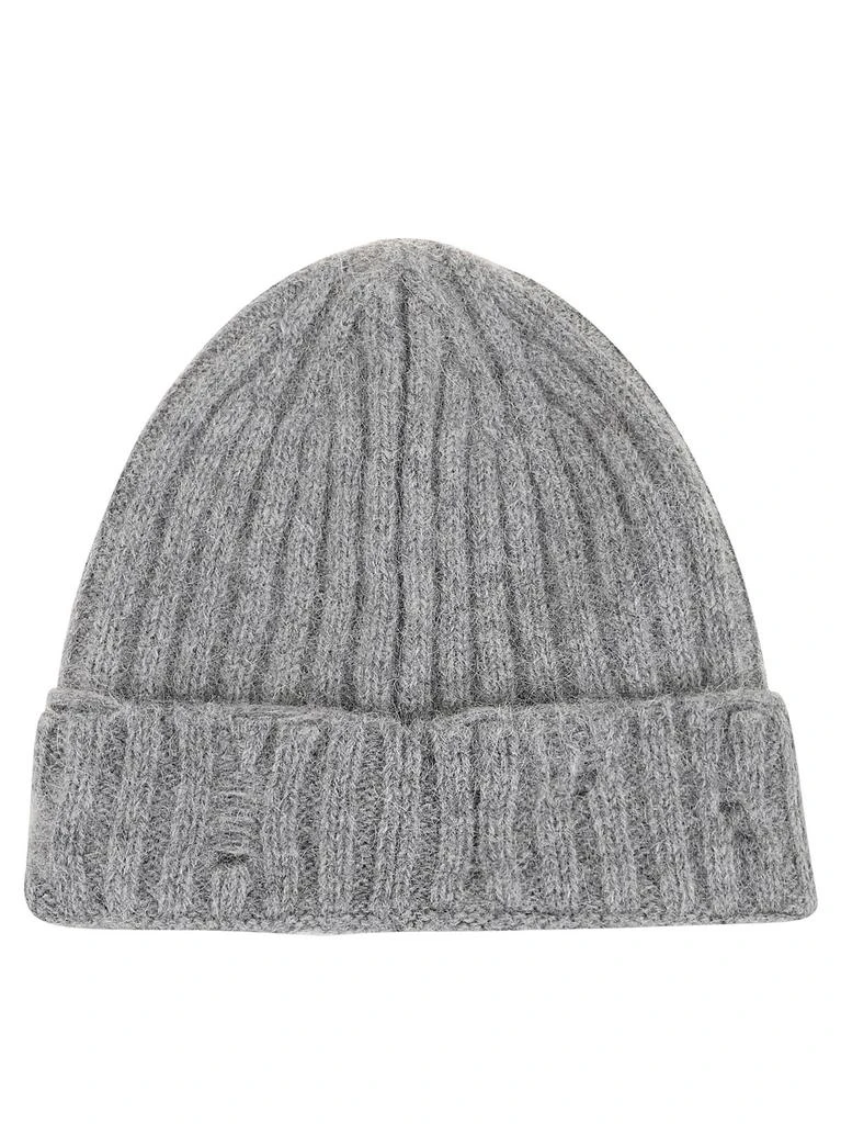 Shop Stella McCartney Distressed Ribbed Knit Beanie on Sale  display picture 3