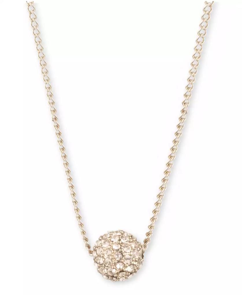 Givenchy Crystal Fireball Pendant Necklace 16" + 2" extender