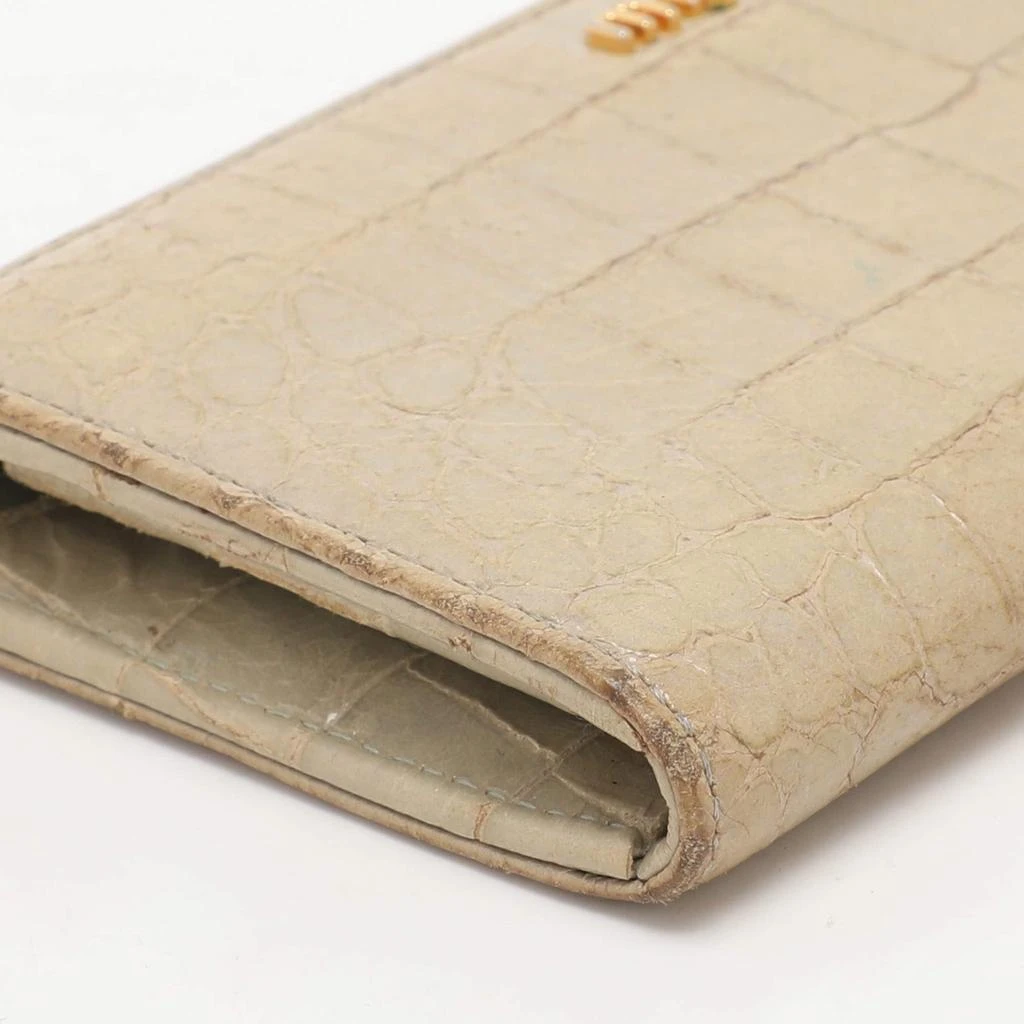 Miu Miu Miu Miu Light Green Croc Embossed Patent Leather Continental Wallet 14