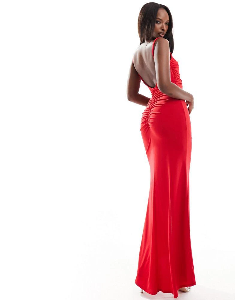 Flounce London Flounce London maxi dress in red 2