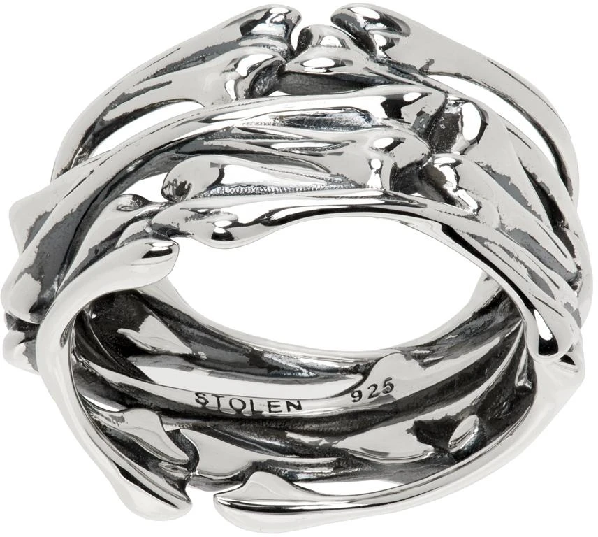 Stolen Girlfriends Club Silver Skeletal Band Ring 1