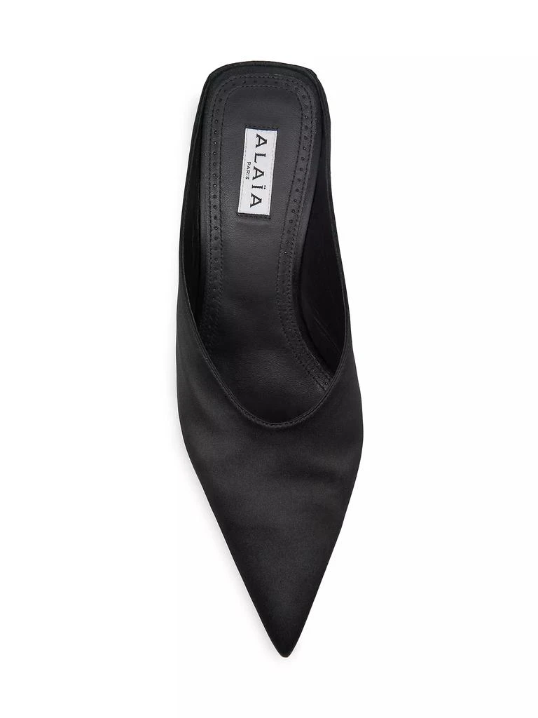 Alaïa 75MM Satin Wedge Mules 4