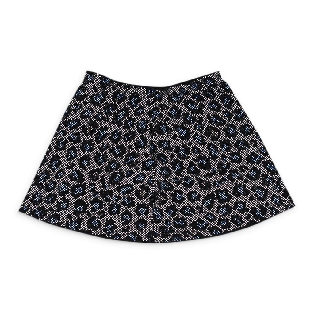 Adam Selman NWT ADAM SELMAN CRYSTAL RHINESTONE LEOPARD BLUE MINI SKIRT