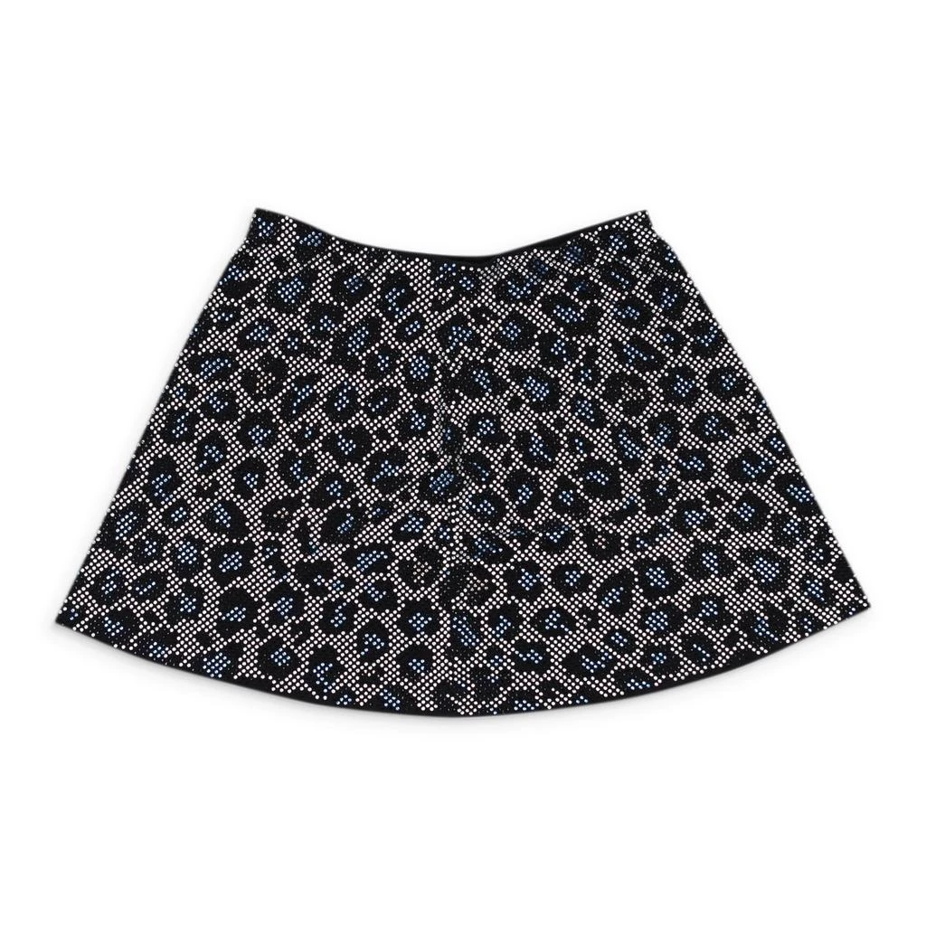 ADAM SELMAN SPORT NWT ADAM SELMAN CRYSTAL RHINESTONE LEOPARD BLUE MINI SKIRT 1