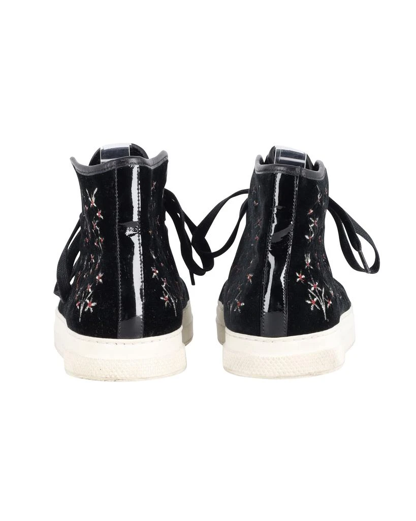 MOTHER OF PEARL Mother Of Pearl Embroidered High Top Sneakers in Black Patent Leather and Suede 4