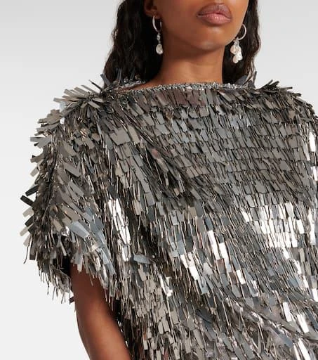 Isabel Marant Carla embellished silk-blend minidress 4