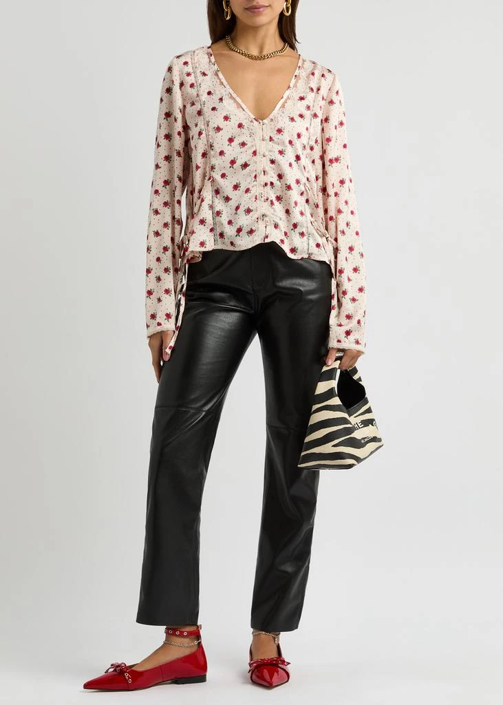 Free People Field Of Roses satin blouse 4