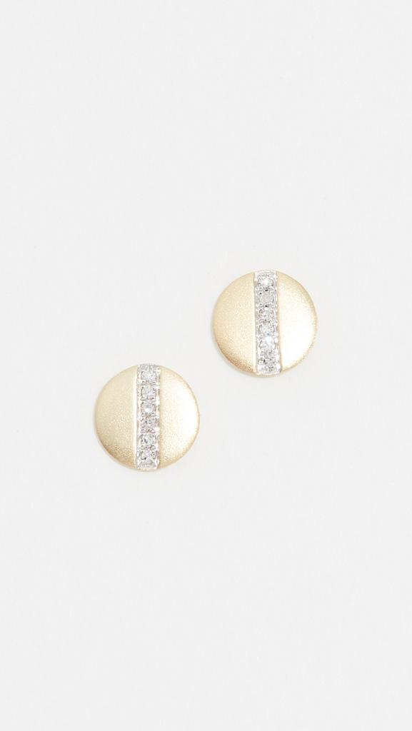 Meira T 14k Diamond Bar Disc Studs