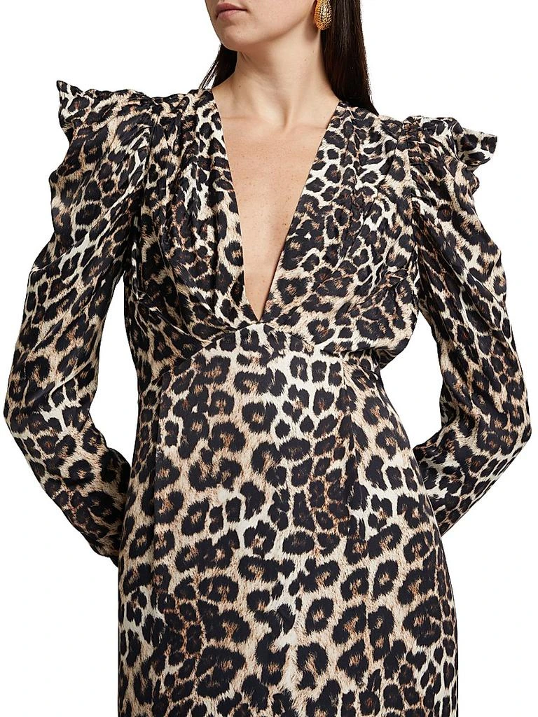 open lace back dress Pink Leopard Forest Midi Dress  FARM Rio