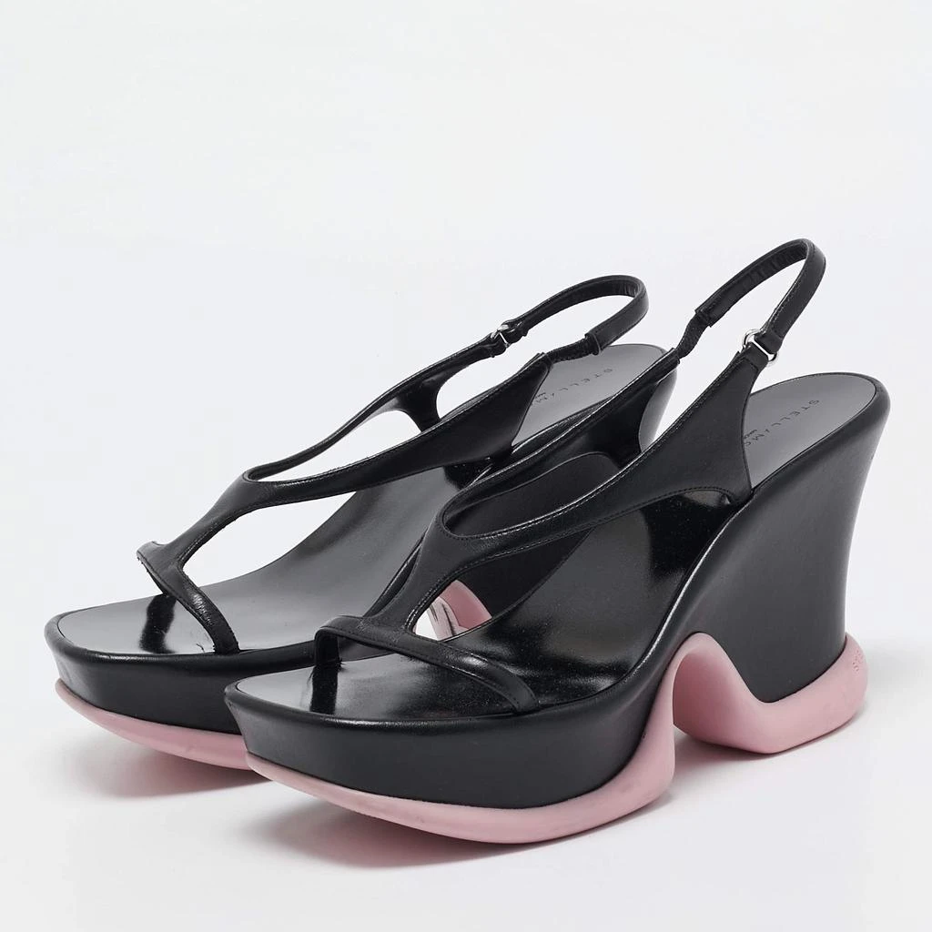 Stella McCartney Stella McCartney Black Faux Leather Shroom Slingback Sandals 37.5 2