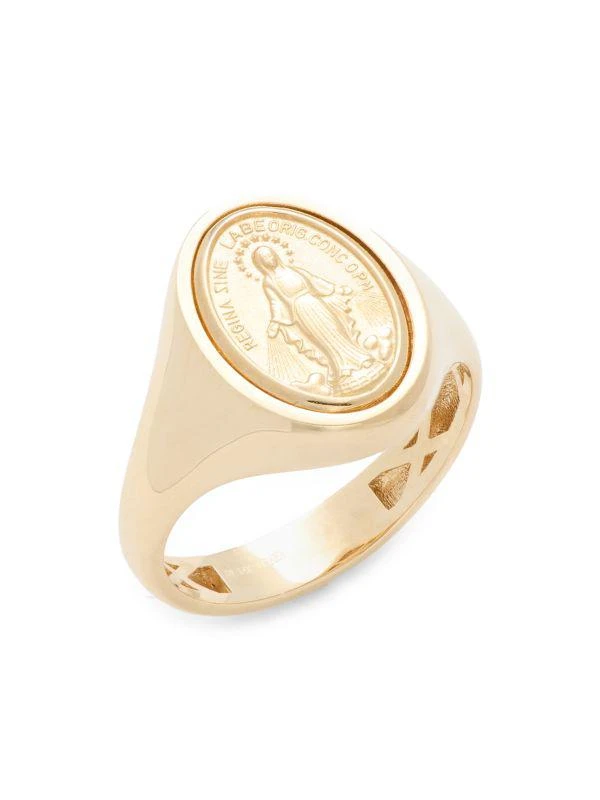 Saks Fifth Avenue 14K Yellow Gold Signet Ring 1