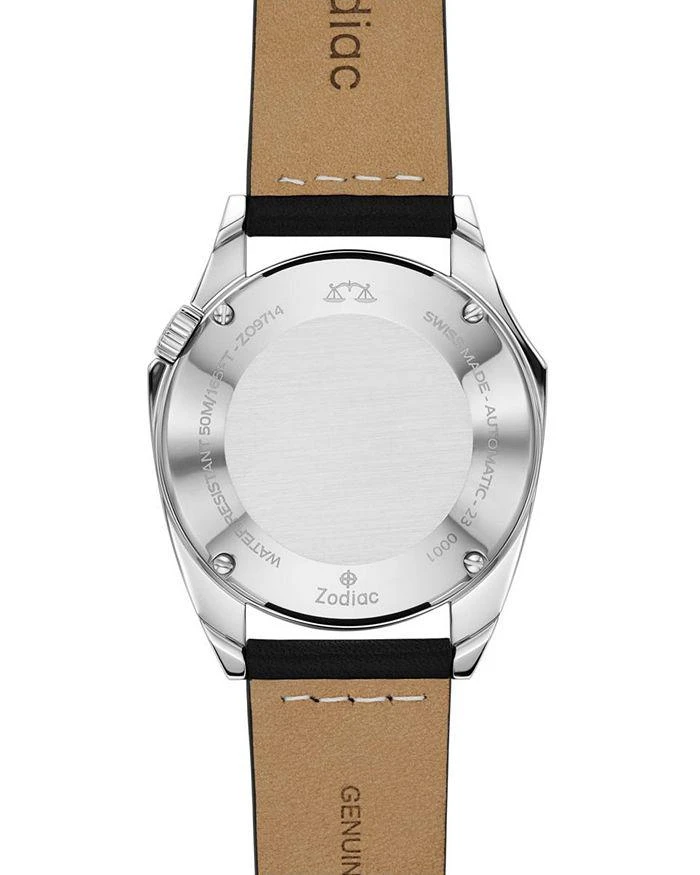 ZODIAC Dress Olympos Automatic Leather Watch, 37mm 6