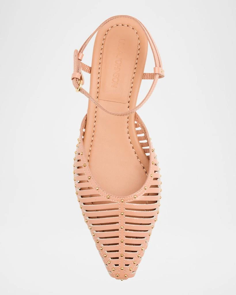 Ulla Johnson Violette Caged Leather Ankle-Strap Ballerina Flats 5
