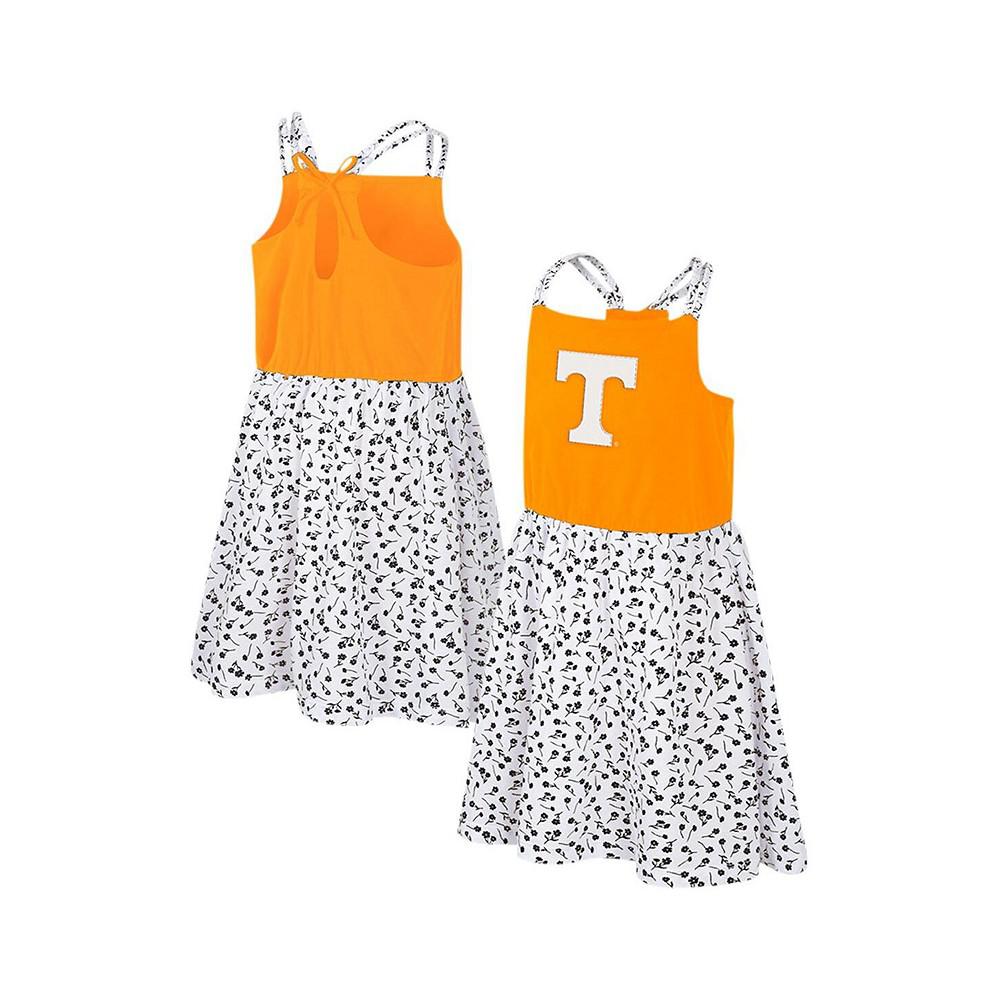 Colosseum Big Girls Tennessee Orange, White Tennessee Volunteers Robin Floral Dress
