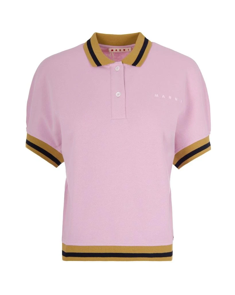 Marni Pink Polo Shirt With Colored Edges