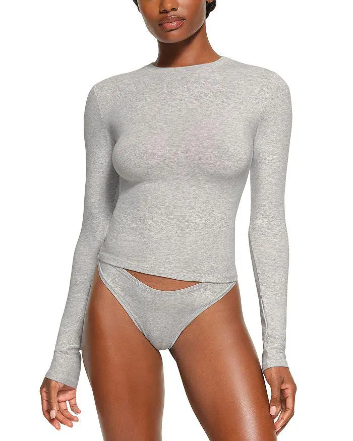 SKIMS Cotton Jersey Long Sleeve Tee