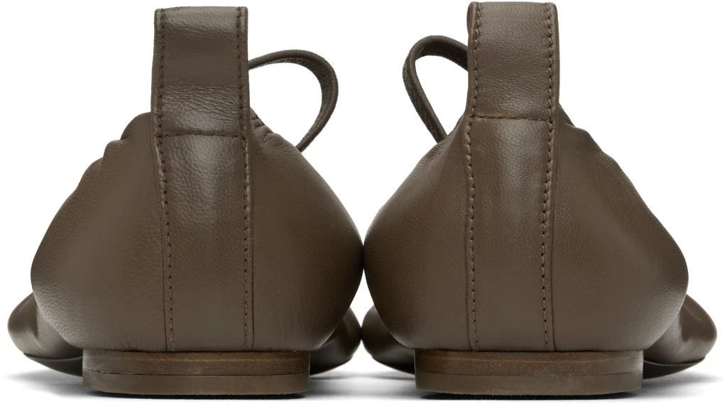 Lemaire Taupe Square Flat Ballerina Flats 2