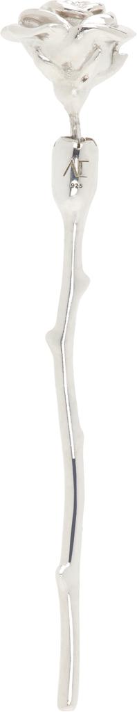 Alan Crocetti Silver Rose Single Earring