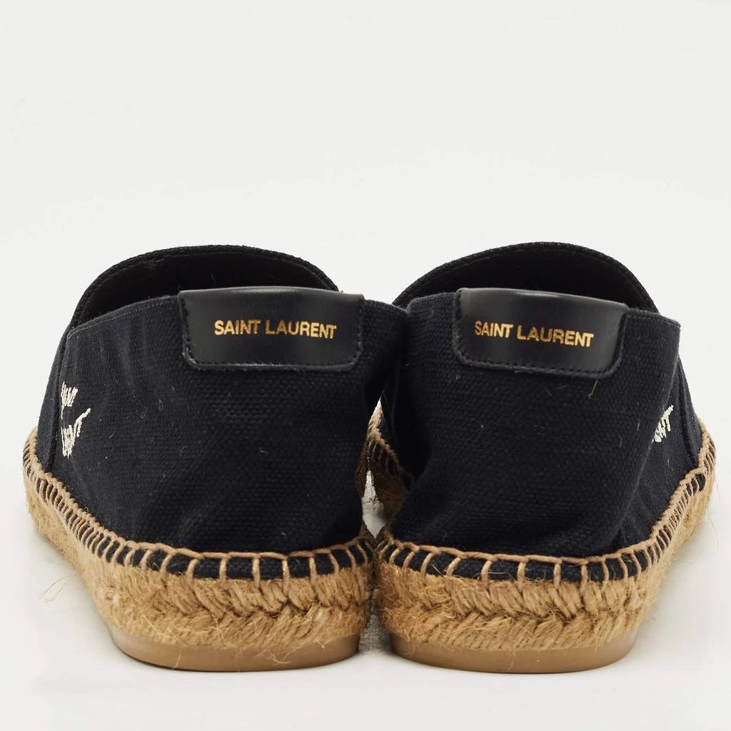 Yves Saint Laurent Saint Laurent Black Canvas Logo Embroidered Espadrilles Size 42 5