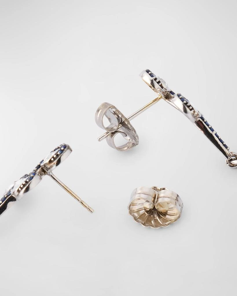 BELPEARL 18K White Gold 12mm South Sea Pearl, Sapphire and Diamond Earrings 4