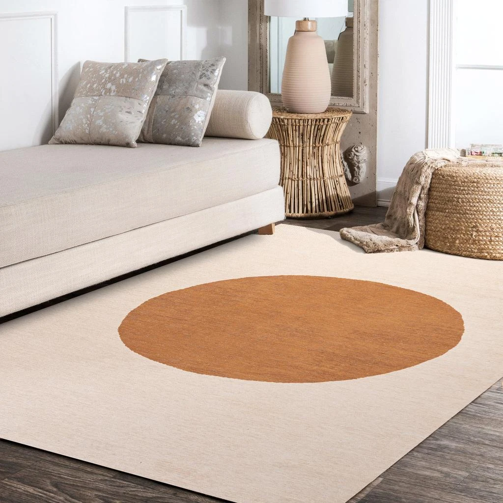 JONATHAN Y Cirkel Minimalist Geometric Dot Machine-Washable Cream/Rust Area Rug 4