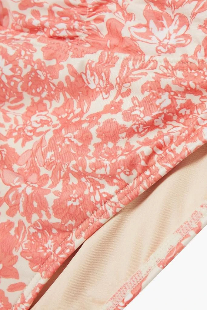 Peony Ruched floral-print high-rise bikini briefs 4