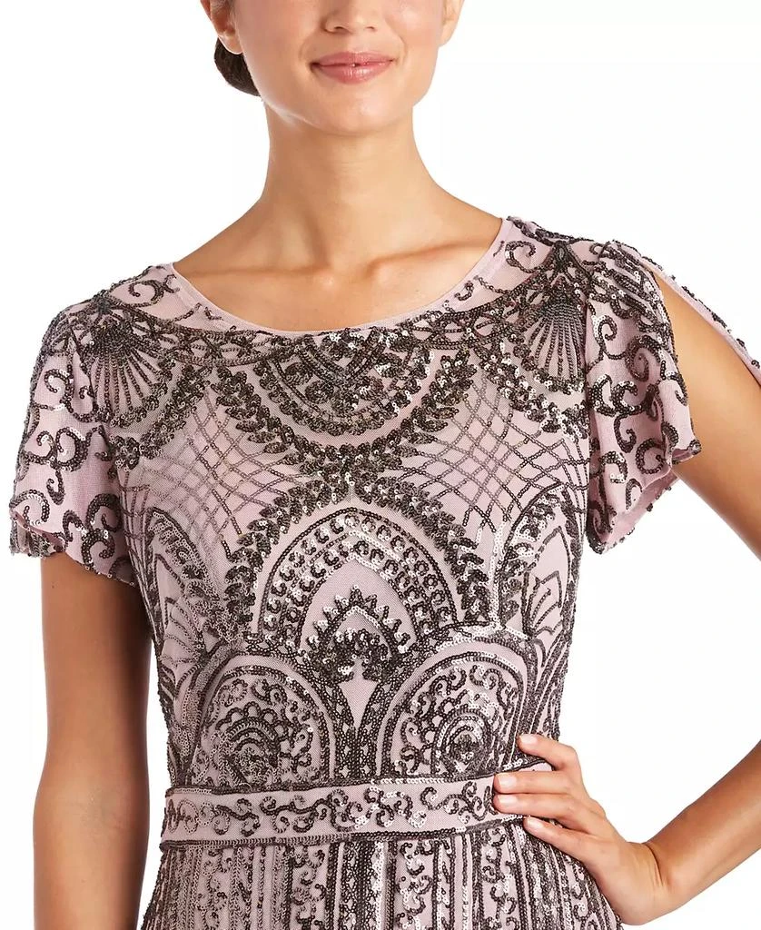 R & M Richards Mesh Beaded Dress 3