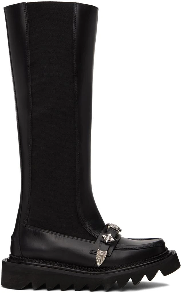 Toga Pulla Black Leather Tall Boots 1