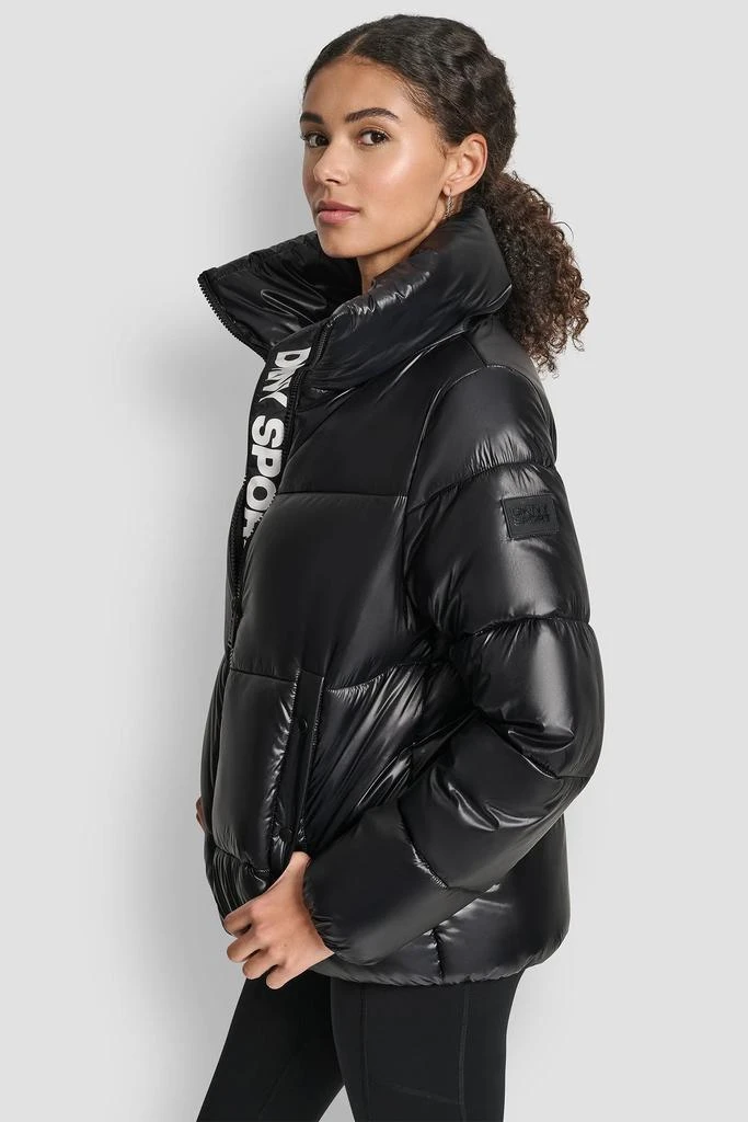 DKNY QUILTED PUFFER WITH OVERSIZED COLLAR AND INTERIOR PLACKET LOGO 3