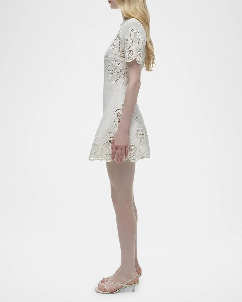 SIMKHAI Morrigan Embroidered Short-Sleeve Mini Dress 5