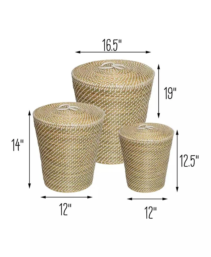Honey Can Do Set of 3 Nesting Seagrass Snake Charmer's Baskets 4
