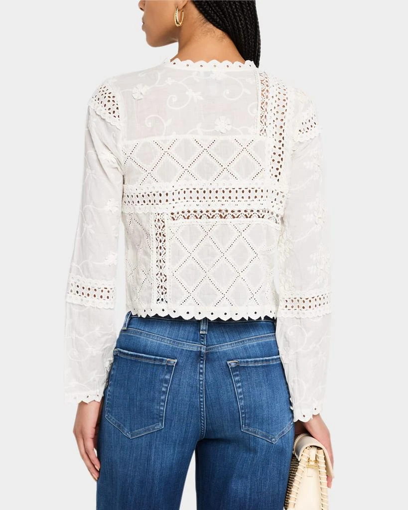Johnny Was Calista Cropped Lace-Inset Jacket 3