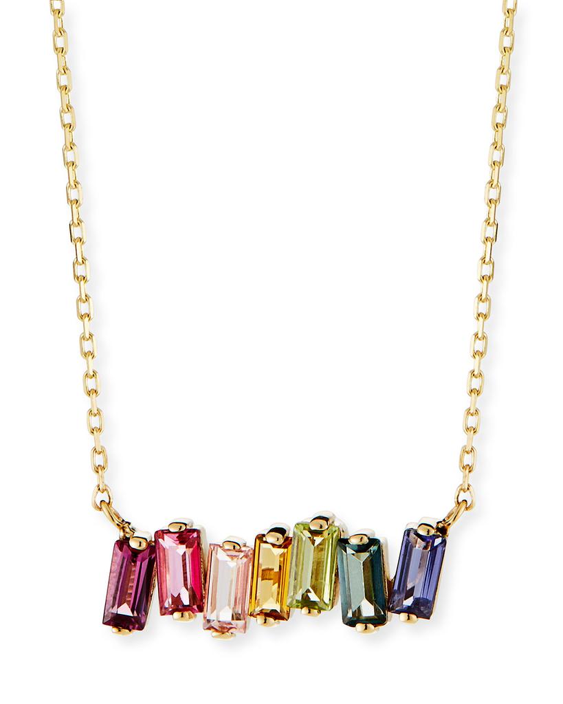 Suzanne Kalan 14K Yellow Gold Rainbow Bar Necklace