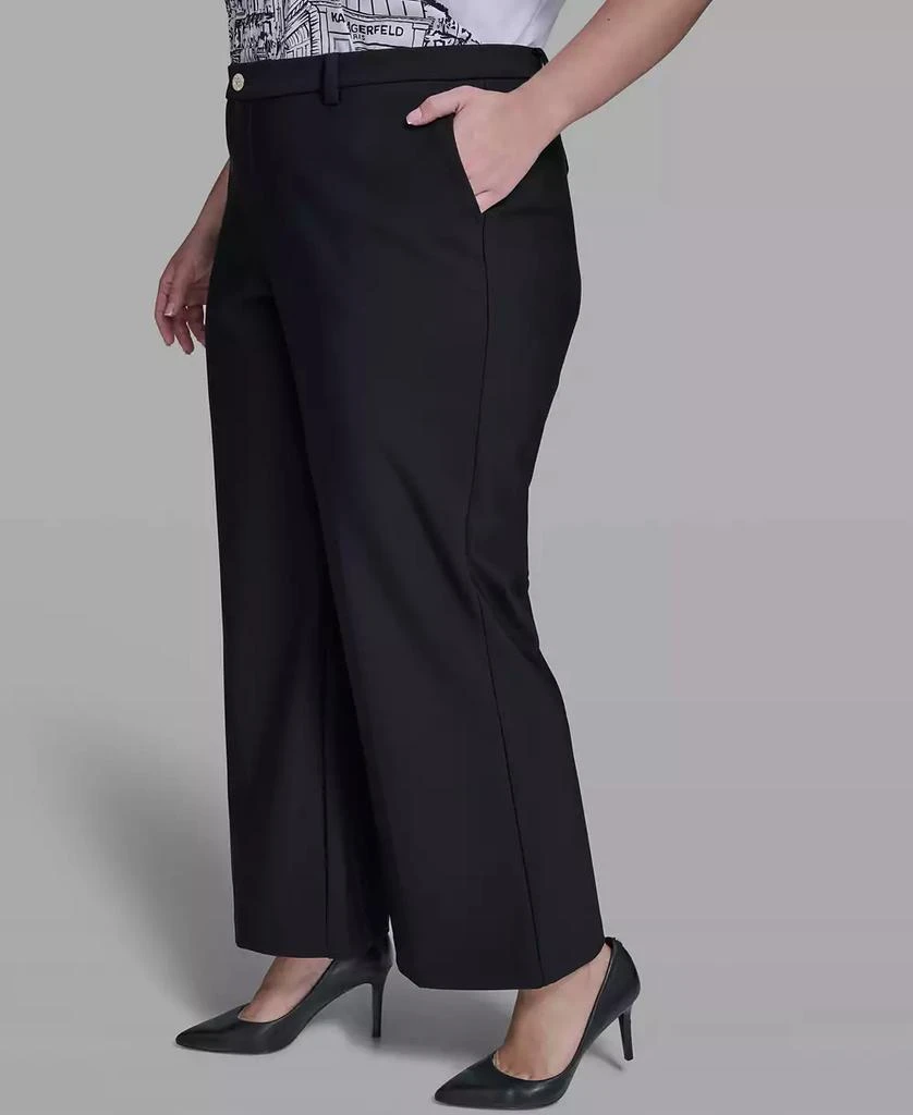 Karl Lagerfeld Paris Plus Size Ponte Wide Leg Pants 4