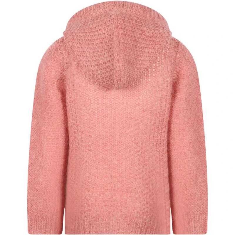 Louise Misha Hooded sweater with pom pom straps in pink 2