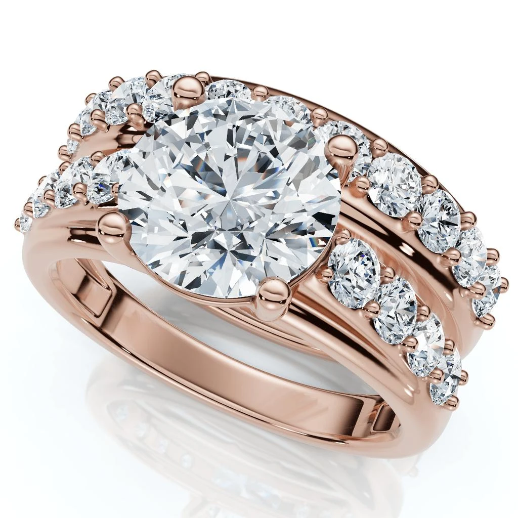 Pompeii3 Certified 2 1/2Ct Diamond Engagement Wedding Ring Set 14k Gold Lab Grown