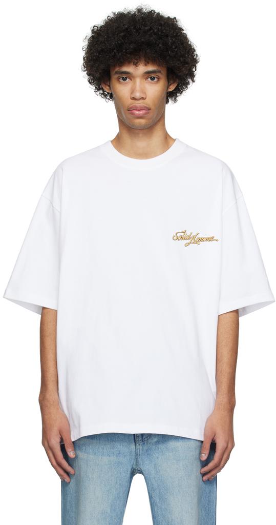 【関税込み】Solid Homme ホワイト Commuter Tシャツ White 'Commuter' T-Shirt by Solid Homme on Sale