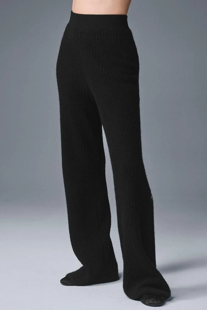 Alo Yoga Cashmere High-Waist Plush Waffle Pant - Black 1