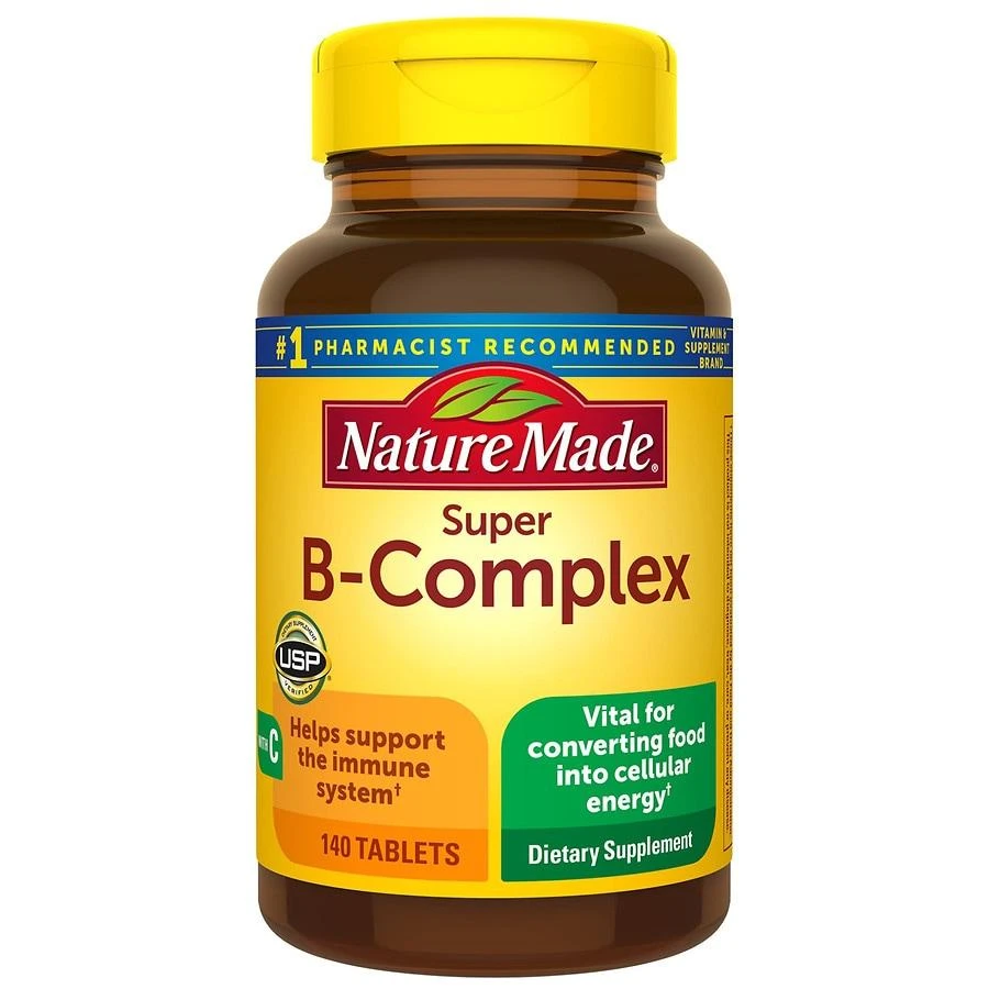 Nature Made Super B Complex with Vitamin C and Folic Acid Tablets 1