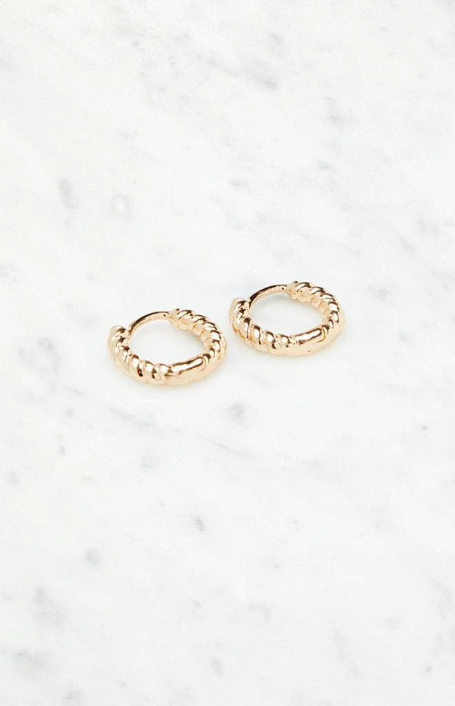 John Galt Gold Croissant Hoop Earrings 2