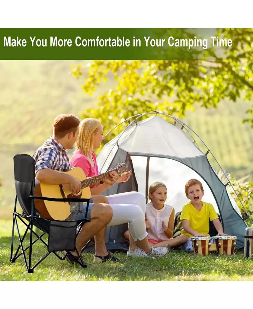 Piscifun olding Camping Collapsible Chairs Heavy Duty Lawn Chair with Cooler Bag, Storage Pocket, Waterproof Bag Outdoor Arm Chair, Supports 225LBS 5