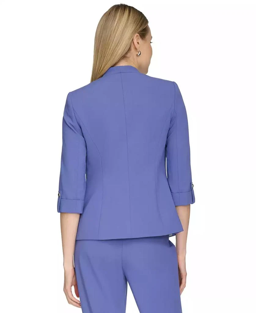 Calvin Klein Petite Stand-Collar Open-Front 3/4-Sleeve Jacket 2