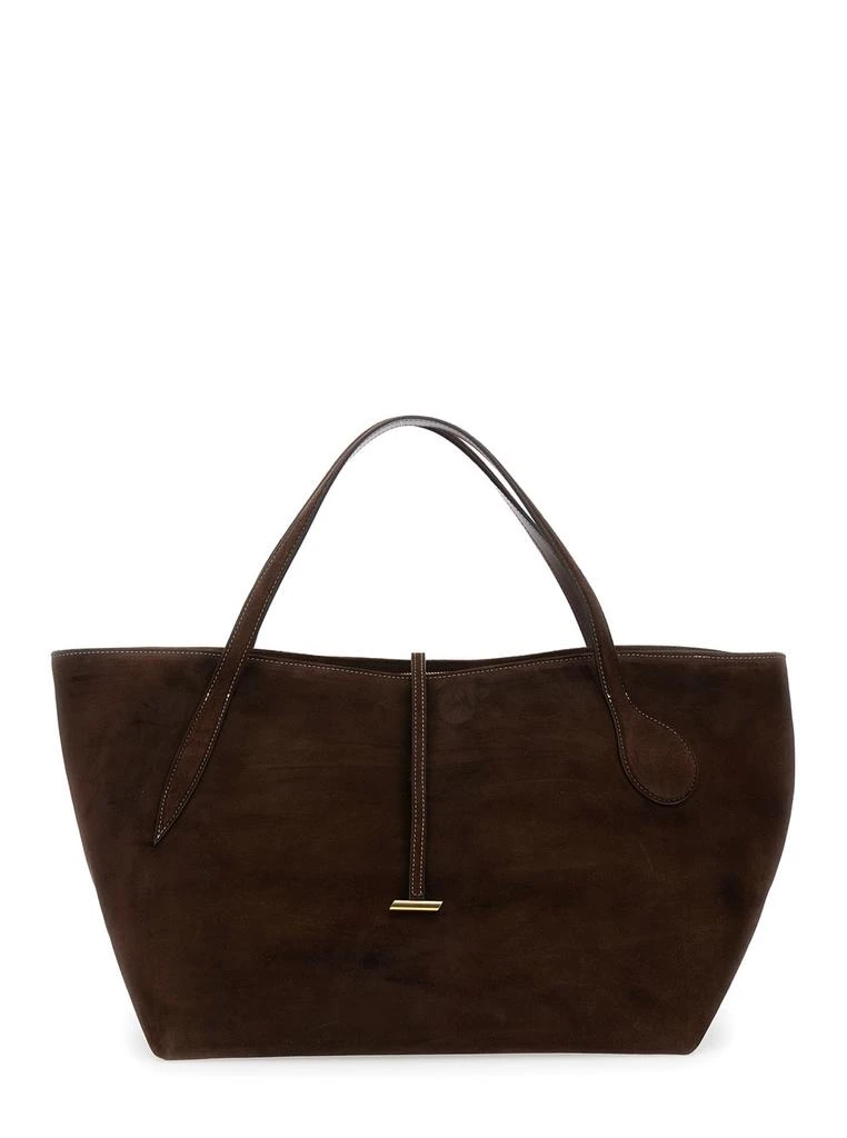 Little Liffner zip Penne Brown Tote Bag With Two Top Handles And Logo Plaque On The Front In Leather Woman 1