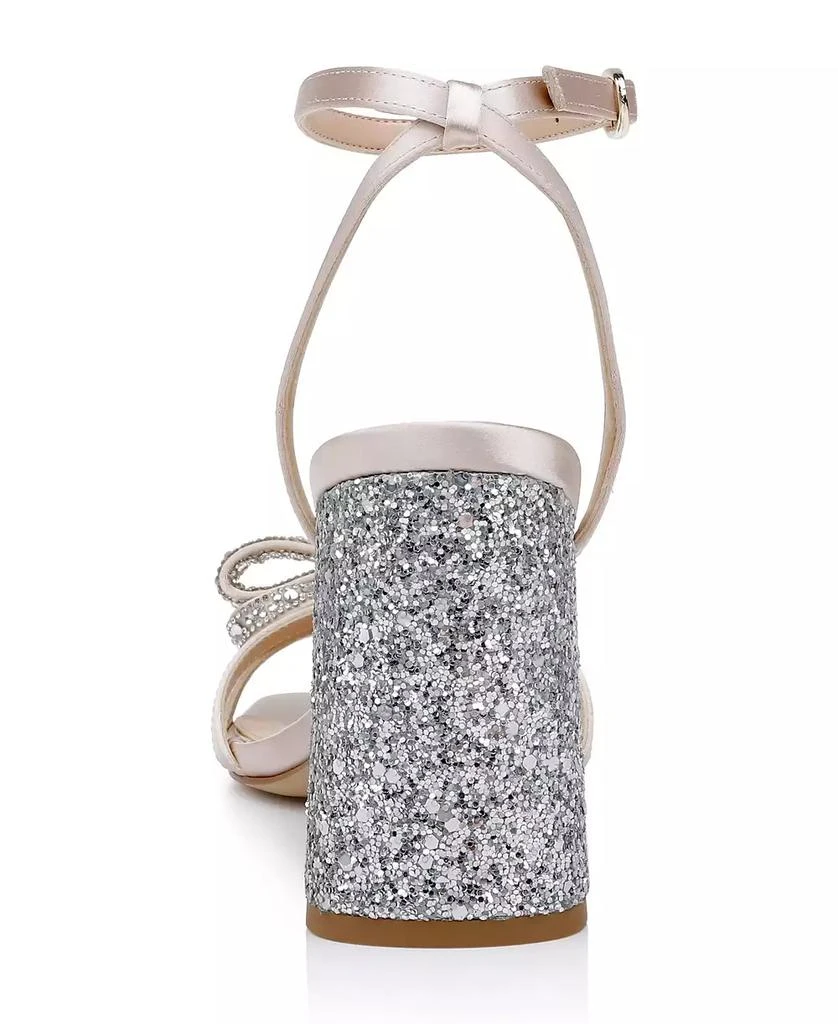 Badgley Mischka Women's Hillary Bow Detail Block Heel Evening Sandals 3