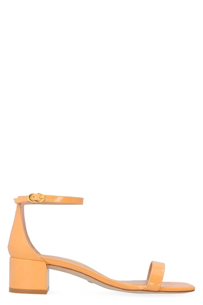 Stuart Weitzman Nudistcurve 35 Block Patent Leather Sandals 1