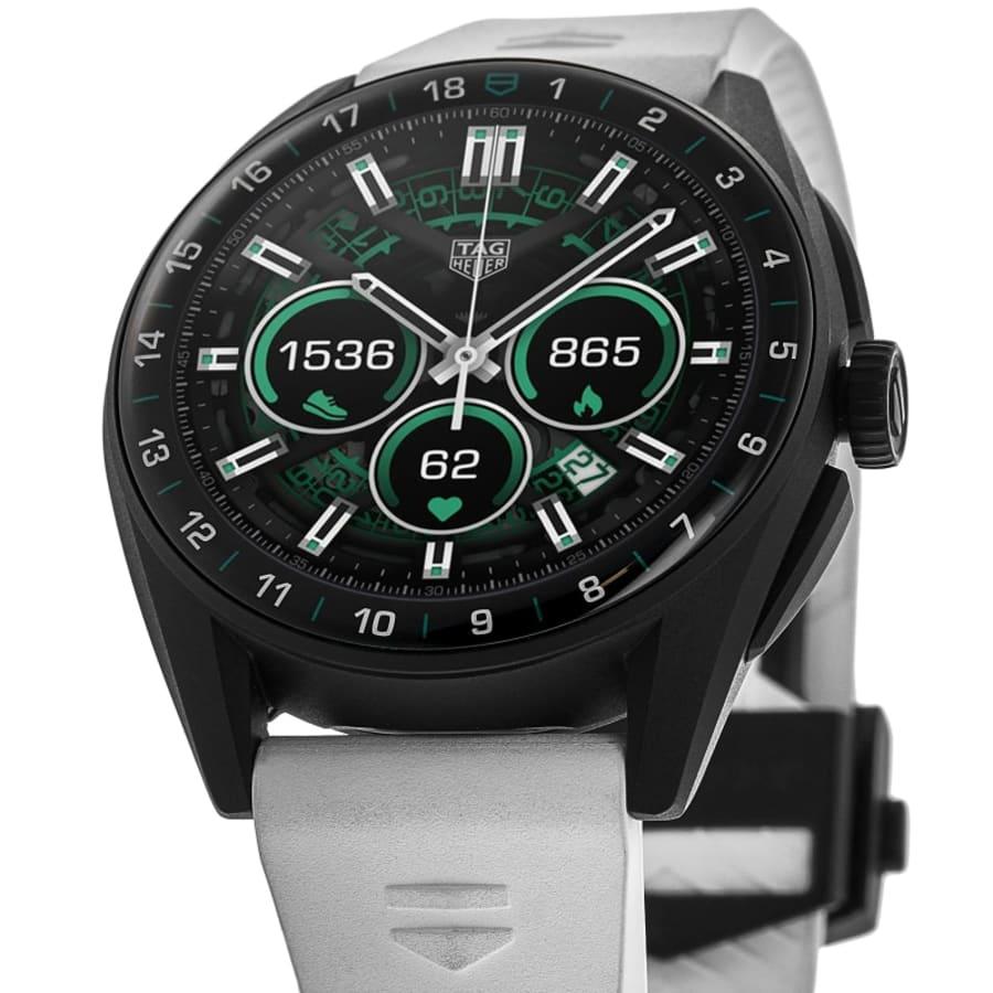 TAG Heuer Connected Calibre E4 - 42mm Special Golf Edition Digital Dial White Rubber Strap Men's Watch SBR8080.EB0284