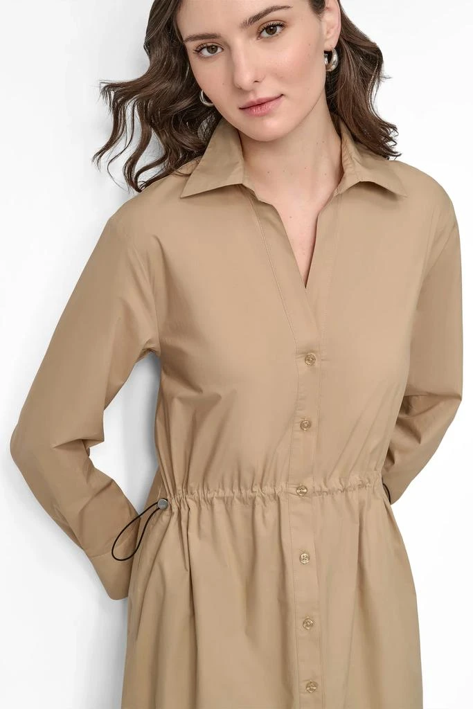 DKNY POPLIN LONG SLEEVE SHIRT DRESS WITH ADJUSTABLE WAIST 6