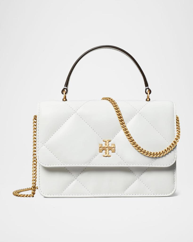 Tory Burch Kira Mini Quilted Leather Top-Handle Bag with Chain