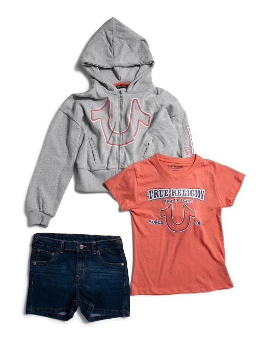 True Religion Big Girls 3pc Top Hoodie And Pants Set 1