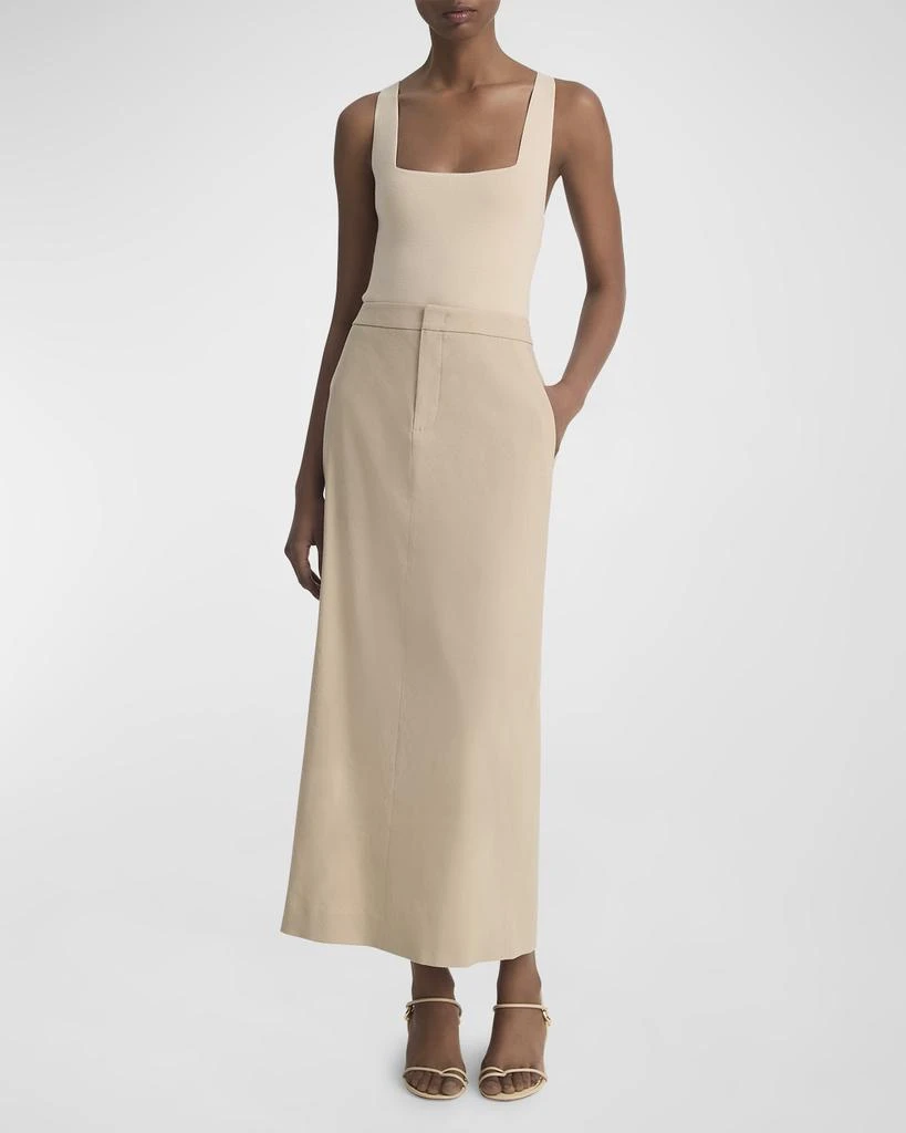 Vince Mid-Rise Linen-Blend Maxi Skirt 2